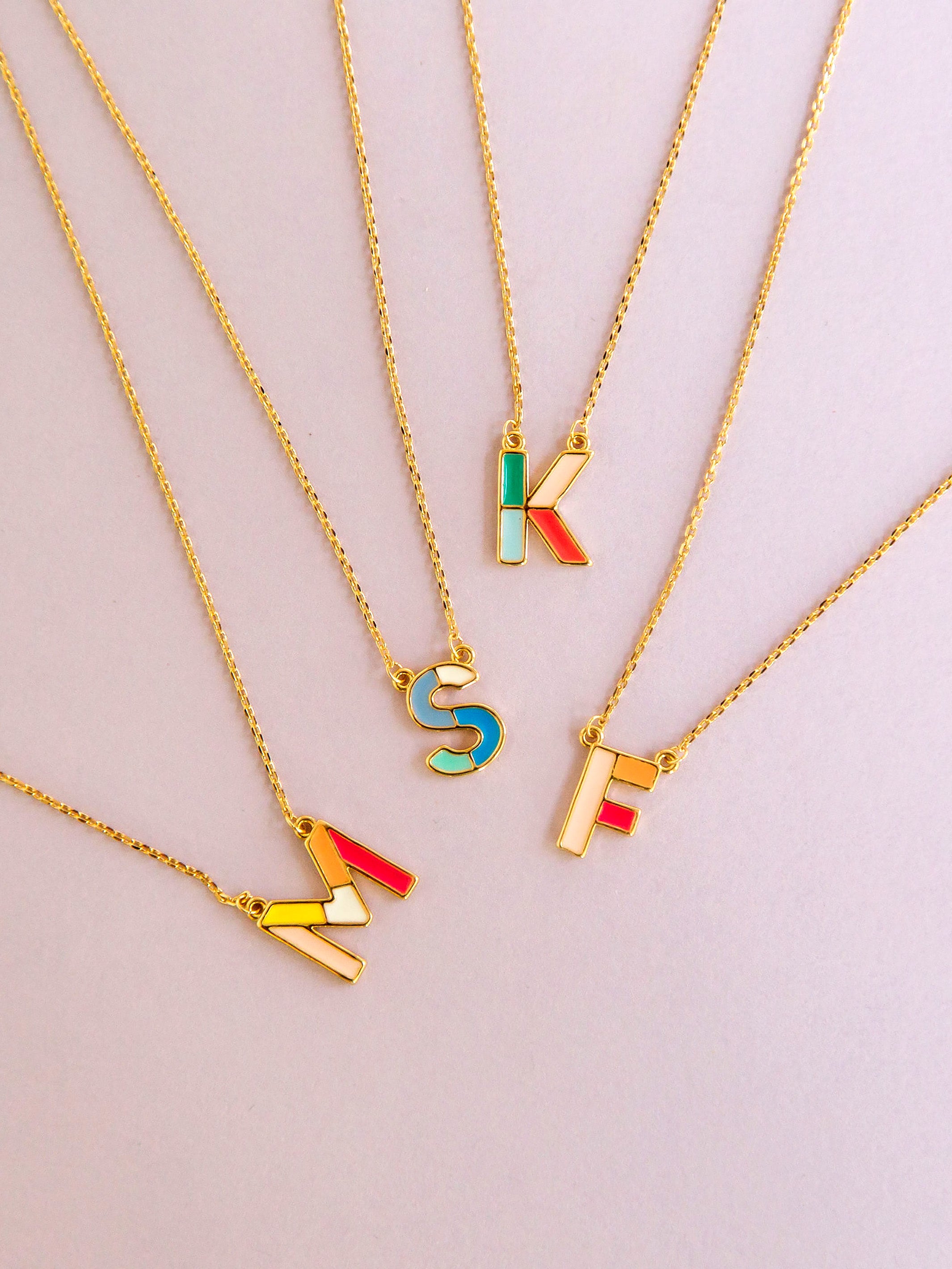 Acrylic hot sale initial necklace