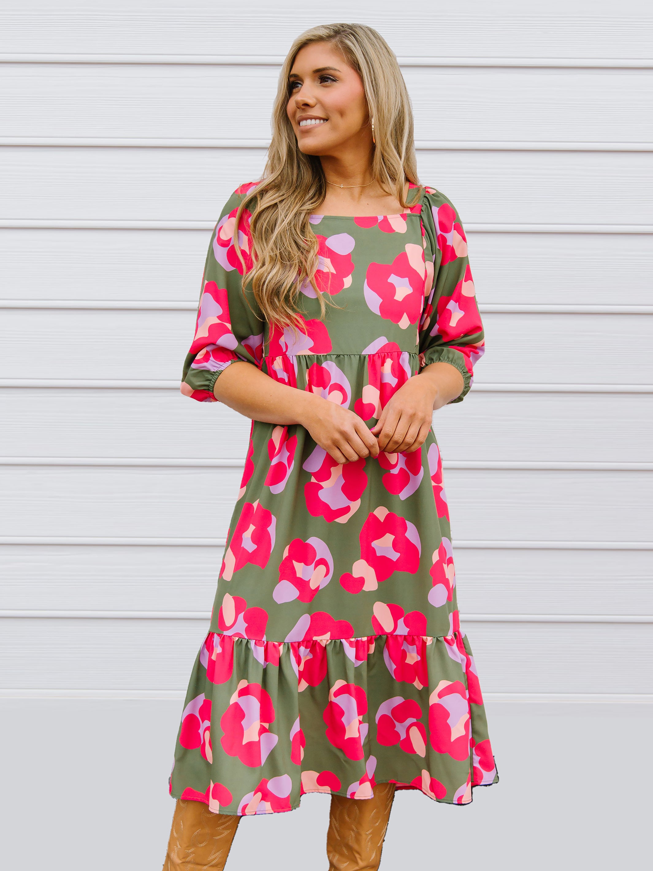 Taylor Dress | Spot On Olive – MICHELLE MCDOWELL