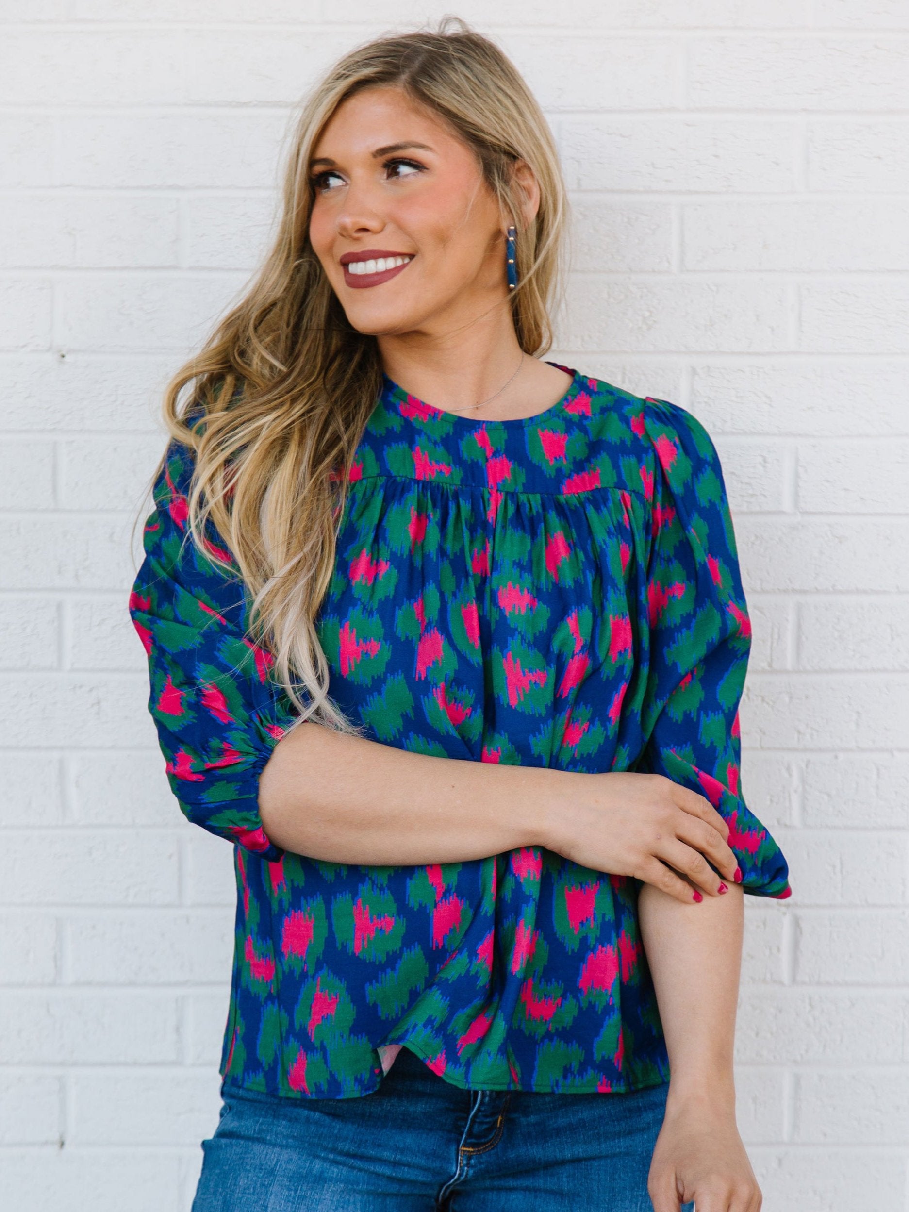 FINAL SALE - Whitney Top | Fancy Like Navy – MICHELLE MCDOWELL