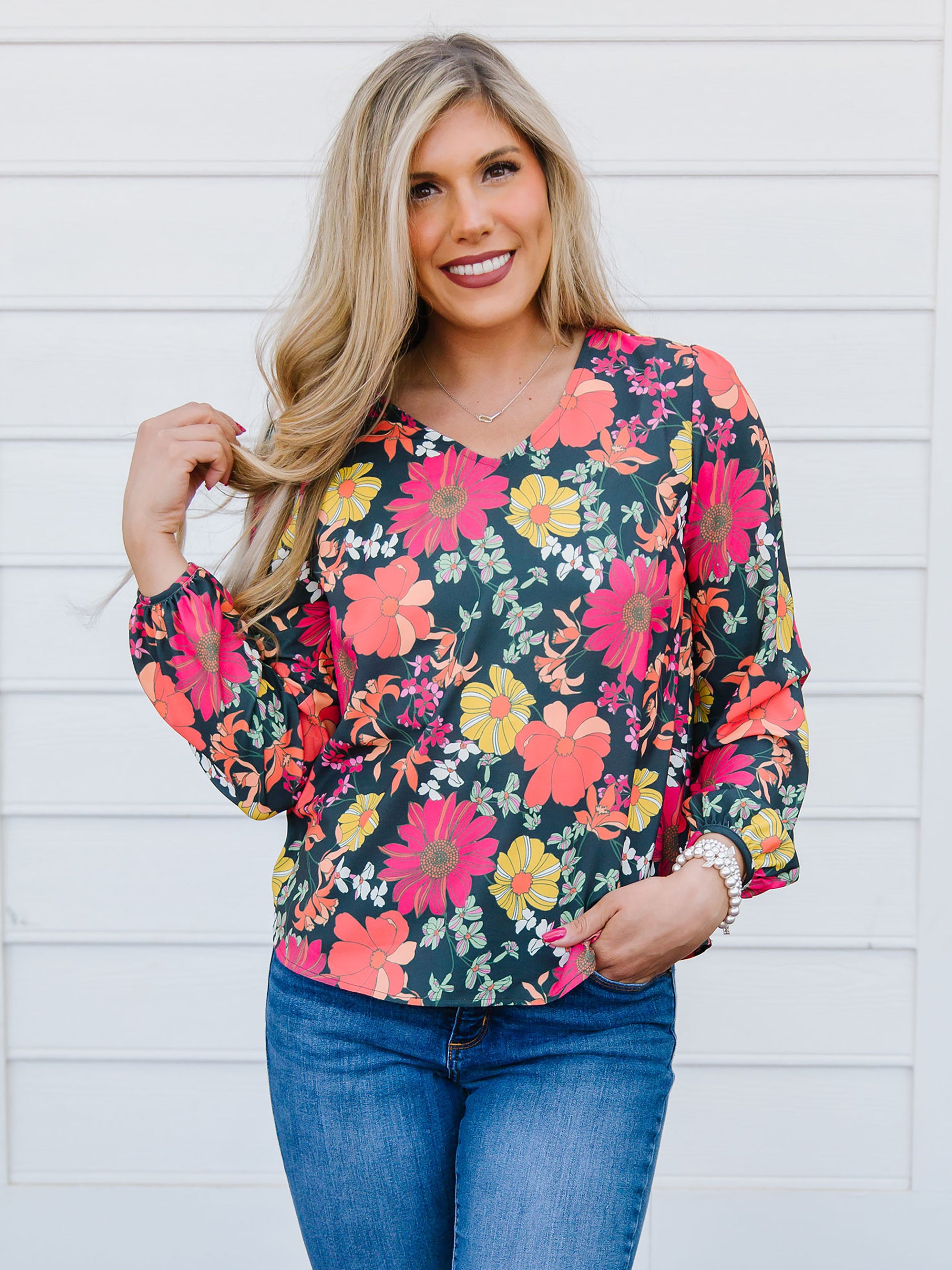 Jamie Top | Vintage Petals Ash – MICHELLE MCDOWELL