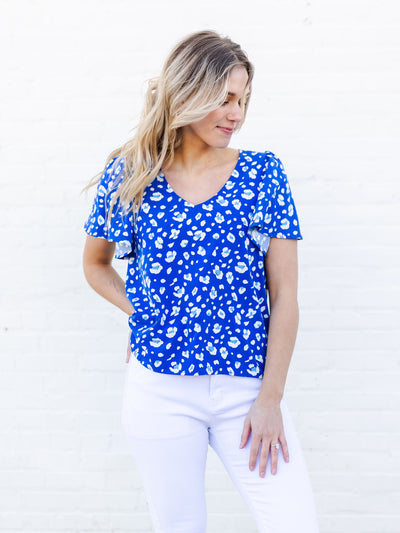 Paisley Top | Party Animal Blue + White