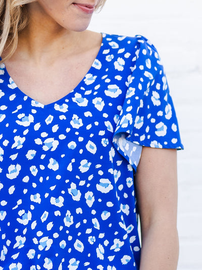 Paisley Top | Party Animal Blue + White