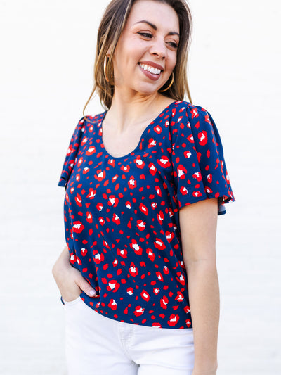 Paisley Top | Party Animal Red + Blue