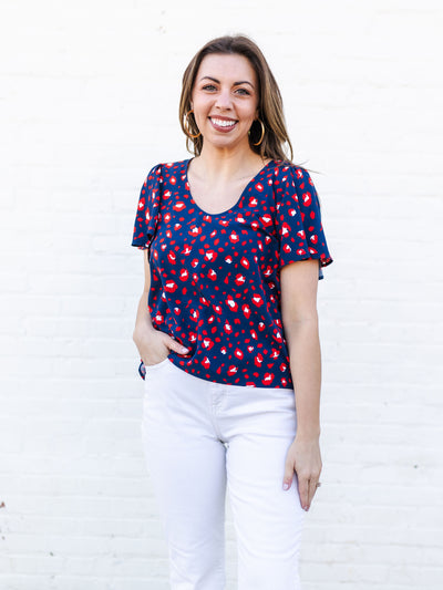 Paisley Top | Party Animal Red + Blue