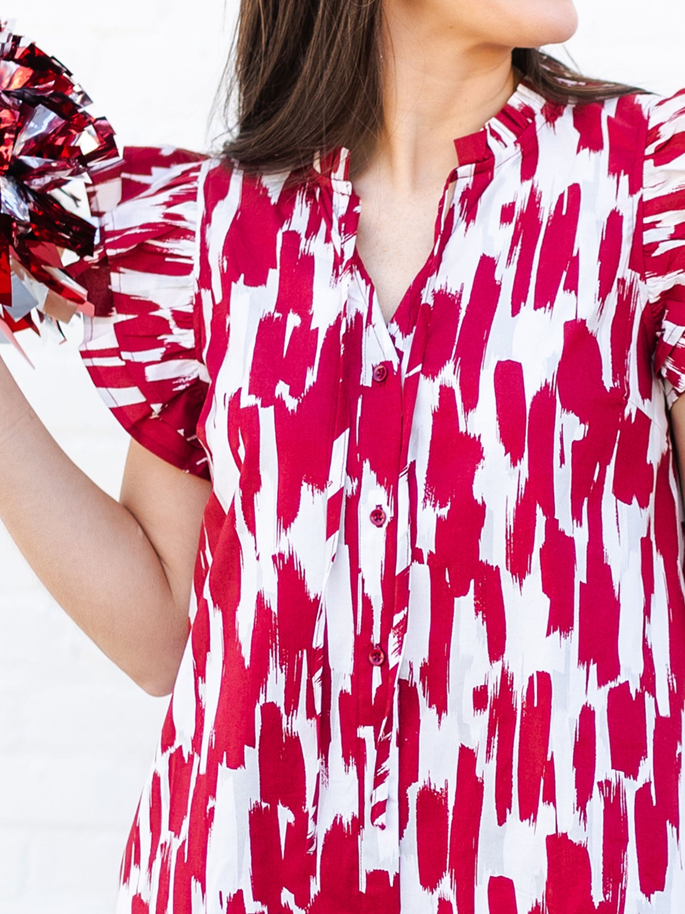 Abby Dress | Tailgate Time Maroon + White