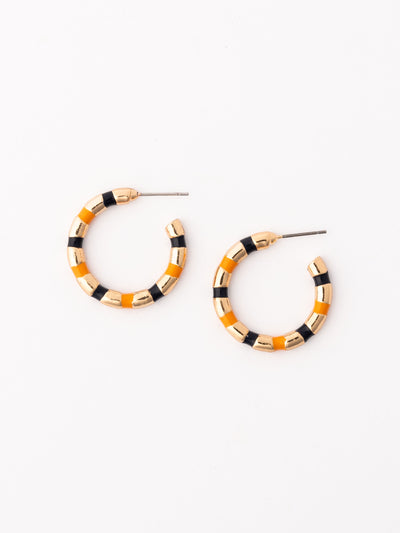 Nellie Earrings | Navy + Orange