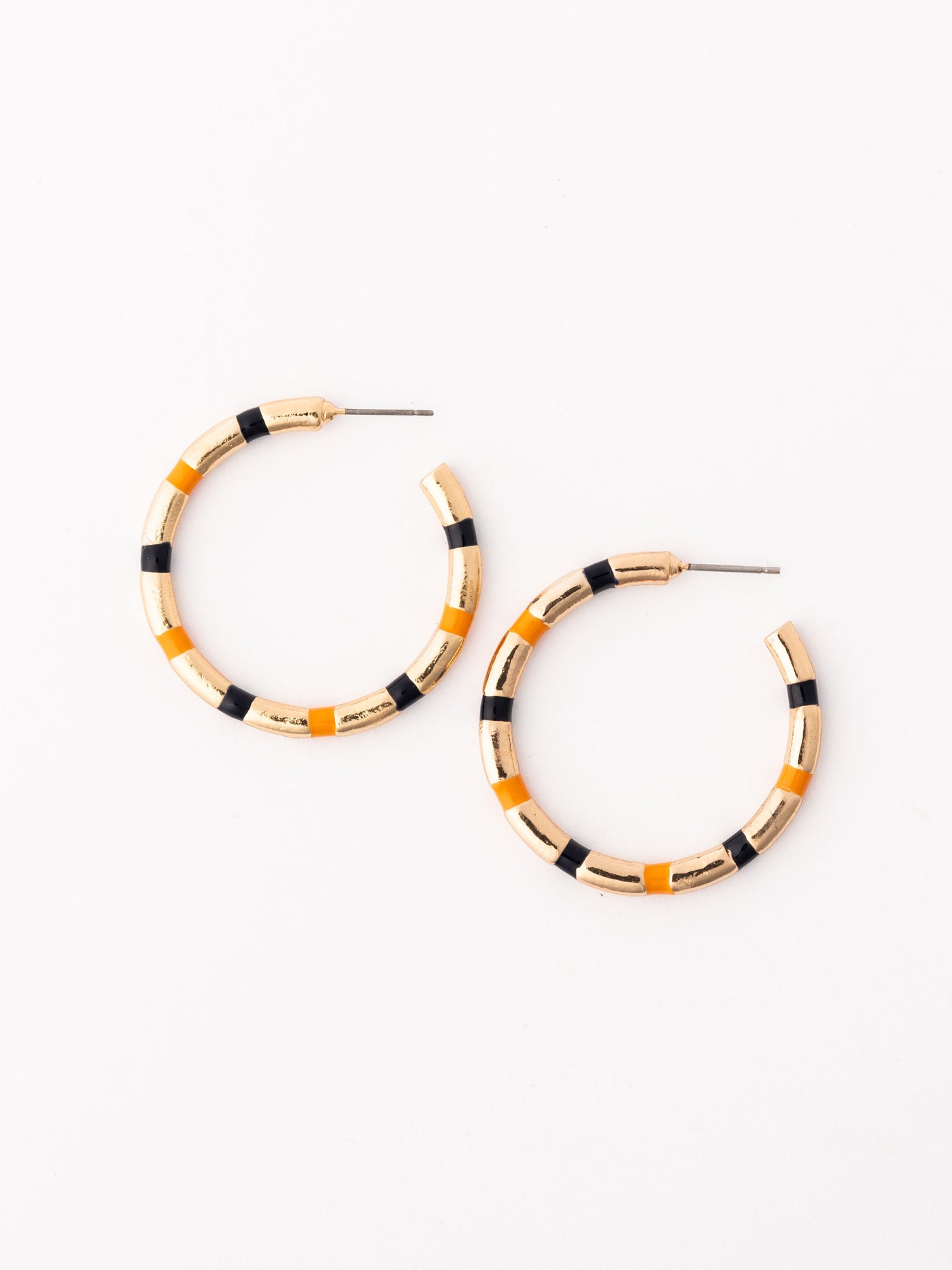 Nellie Earrings | Navy + Orange