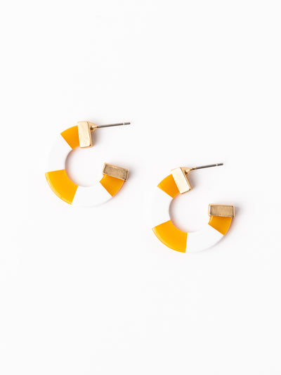 Melody Earrings | Orange + White