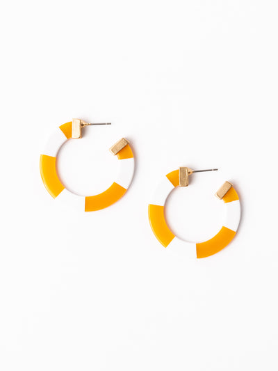 Melody Earrings | Orange + White