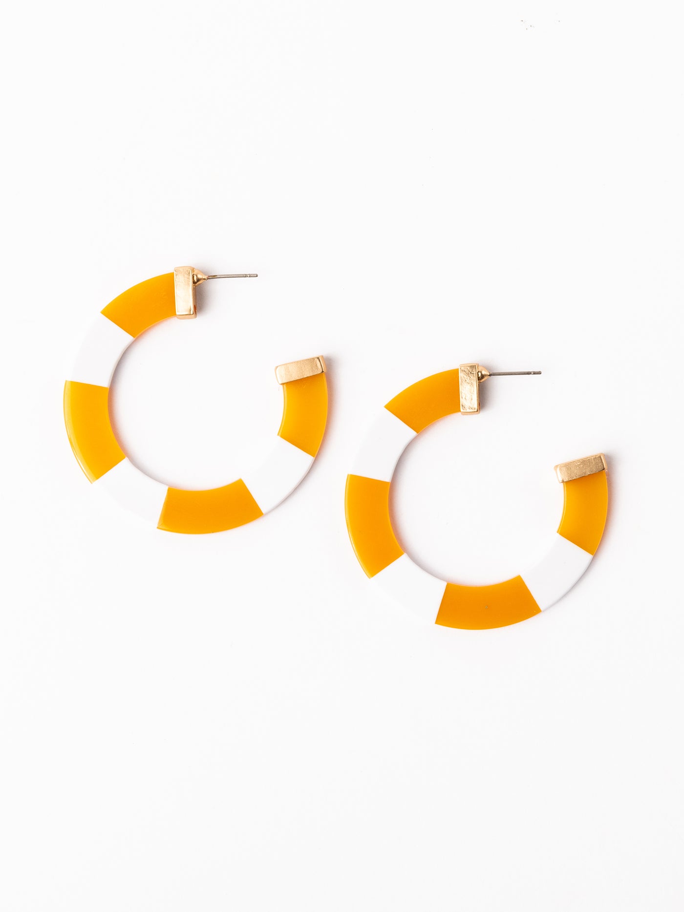 Melody Earrings | Orange + White